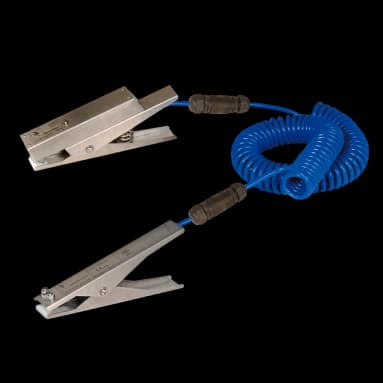 Contact clamp, power, and grounding cables