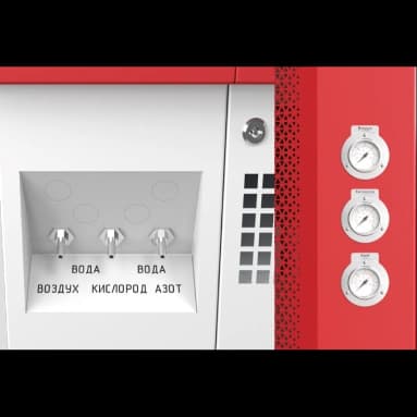Connection module for three gas types