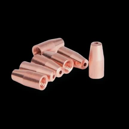 Set of replaceable contact tips for wires of different diameters